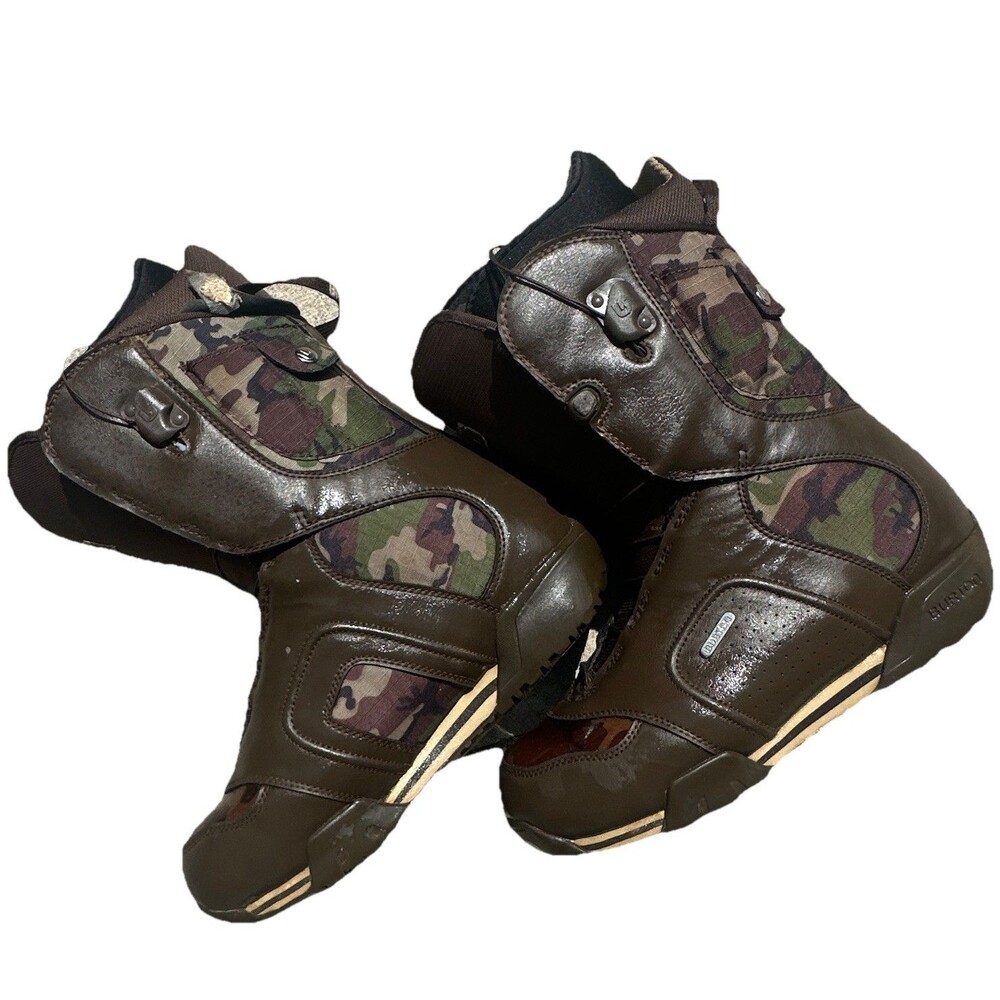 Burton Ruler Men’s Snowboard Boots Size 10.5 Brown Camo Traditional Lace